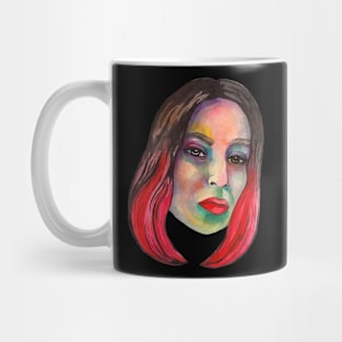 Colorful watercolor girl portrait Mug